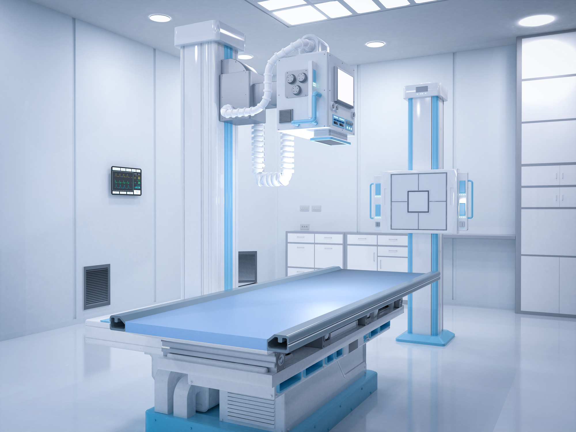 3d rendering x-ray scanner machine for radiology treatment